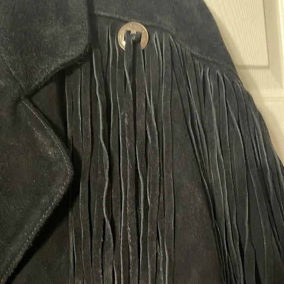 Black Suede Leather with fringe and conchos - Picture 4 of 11